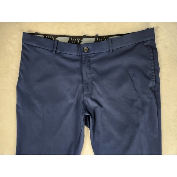 Nike Mens Golf Flat Front Pants 40x30 Standard Fit Dri-Fit Blue - Picture 2 of 12